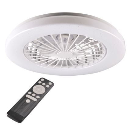 LED Zatemnitvena stropna svetilka z ventilatorjem LIBYA LED/48W/230V 3000-6500K bela + Daljinski upravljalnik