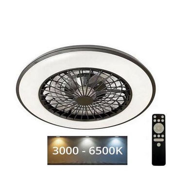 LED Zatemnitvena stropna svetilka z ventilatorjem OPAL LED/48W/230V 3000-6500K + Daljinski upravljalnik