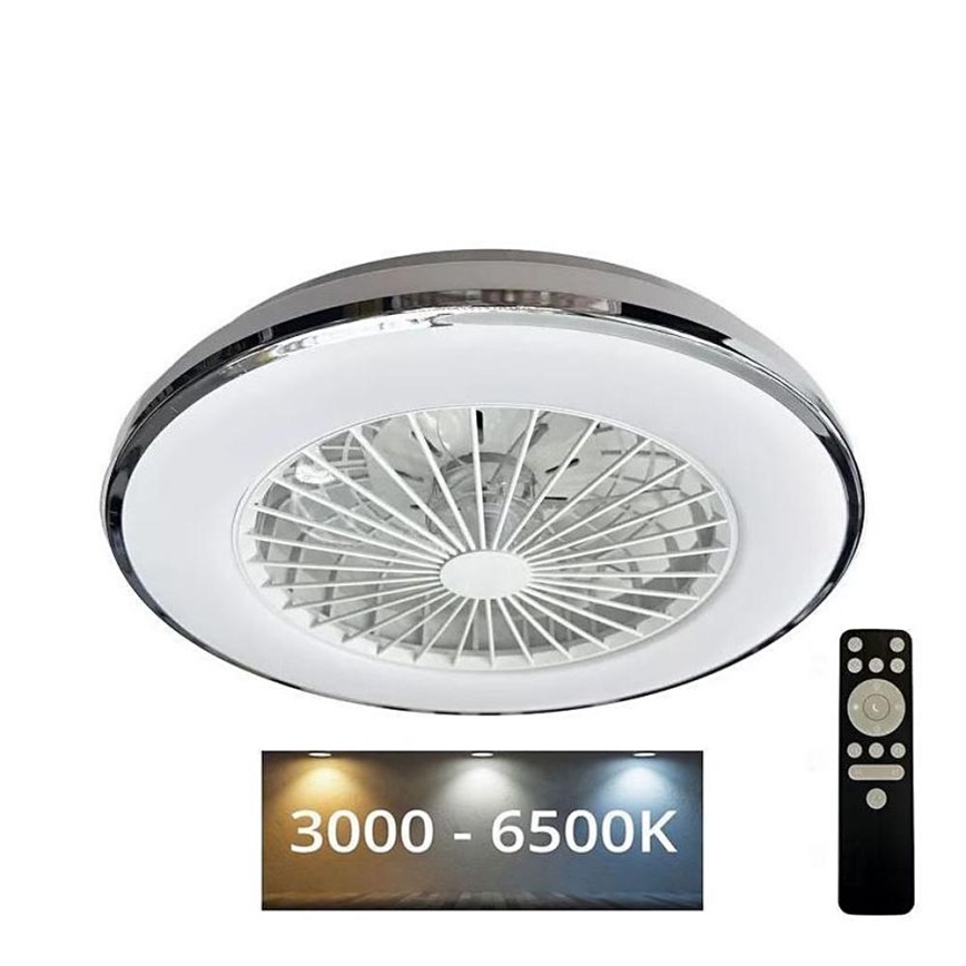 LED Zatemnitvena stropna svetilka z ventilatorjem OPAL LED/48W/230V 3000-6500K + Daljinski upravljalnik