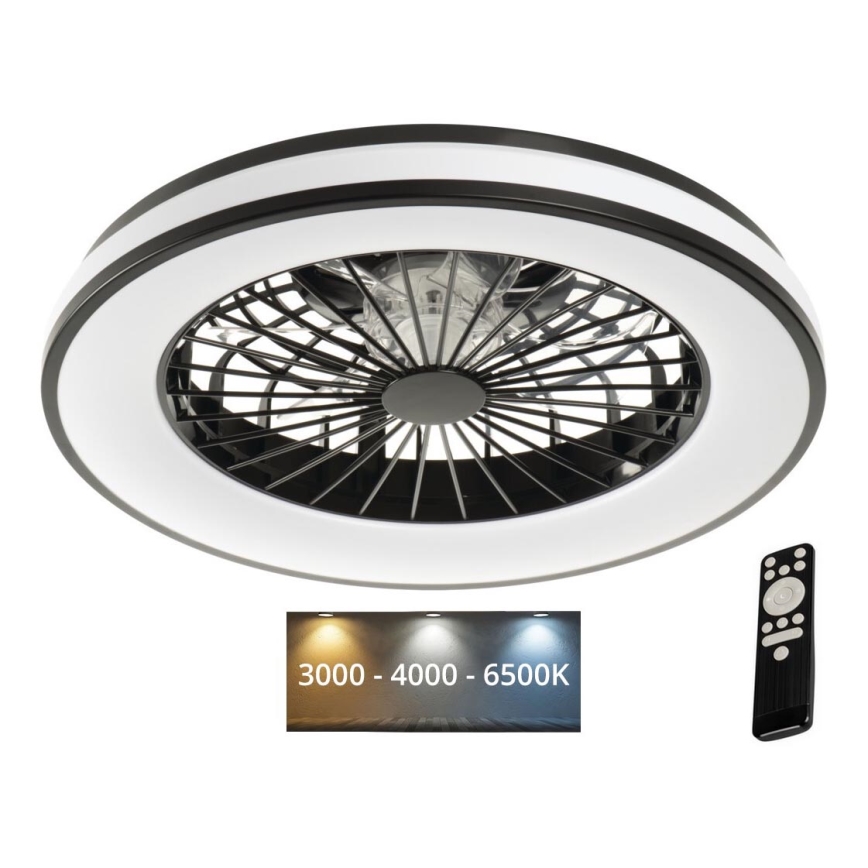LED Zatemnitvena stropna svetilka z ventilatorjem PLAVE LED/48W/230V 3000/4000/6500K + Daljinski upravljalnik