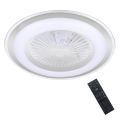 LED Zatemnitvena stropna svetilka z ventilatorjem ZONDA LED/48W/230V 3000-6000K srebrna + Daljinski upravljalnik