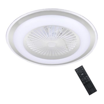 LED Zatemnitvena stropna svetilka z ventilatorjem ZONDA LED/48W/230V 3000-6000K srebrna + Daljinski upravljalnik