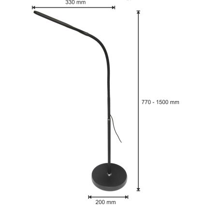 LED Zatemnitvena svetilka 3v1 DARA LED/10W/230V 3000/4000/6000K CRI 90 črna