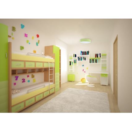 LED Zatemnitvena otroška stropna svetilka SMART GALAXY KIDS LED/24W/230V 3000-6500K pike zelena/bela + Daljinski upravljalnik