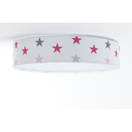 LED Zatemnitvena otroška stropna svetilka SMART GALAXY KIDS LED/24W/230V 3000-6500K zvezde bela/roza/siva + Daljinski upravljalnik