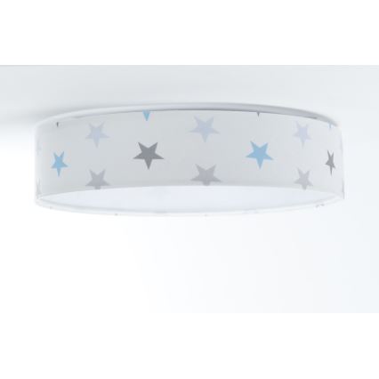 LED Zatemnitvena otroška stropna svetilka SMART GALAXY KIDS LED/24W/230V 3000-6500K zvezde bela/siva/modra + Daljinski upravljalnik