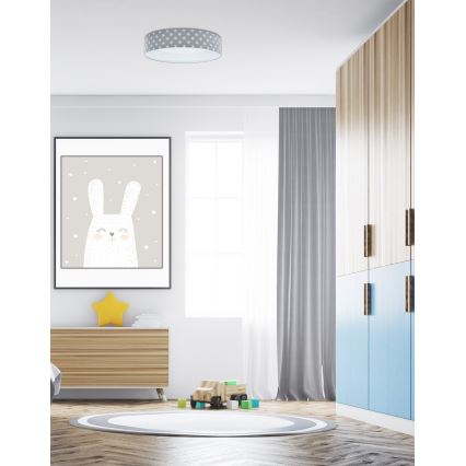 LED Zatemnitvena otroška stropna svetilka SMART GALAXY KIDS LED/24W/230V 3000-6500K zvezde siva/bela + Daljinski upravljalnik