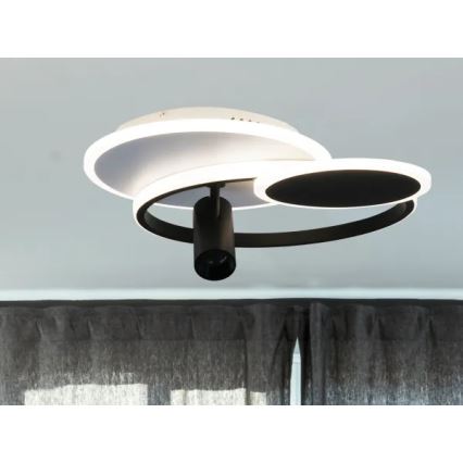 LED Zatemnitvena stropna svetilka LED/65W/230V 3000-6500K bela/črna + Daljinski upravljalnik