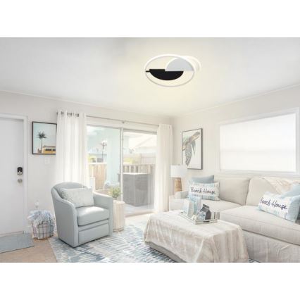 LED Zatemnitvena stropna svetilka LED/70W/230V 3000-6500K bela/črna + Daljinski upravljalnik