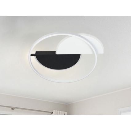 LED Zatemnitvena stropna svetilka LED/70W/230V 3000-6500K bela/črna + Daljinski upravljalnik