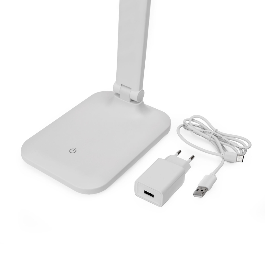 LED Zatemnitvena namizna svetilka na dotik z brezžičnim polnjenjem in USB priključkom REMUS LED/5W/230V bela