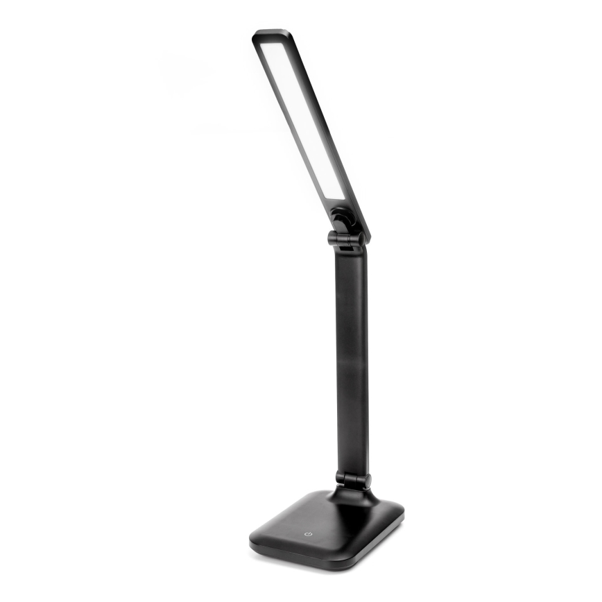 LED Zatemnitvena namizna svetilka na dotik z brezžičnim polnjenjem in USB priključkom REMUS LED/5W/230V črna