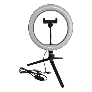 LED Zatemnitvena svetilka s stojalom in držalom za vlogging LED/10W/5V 2700-6500K