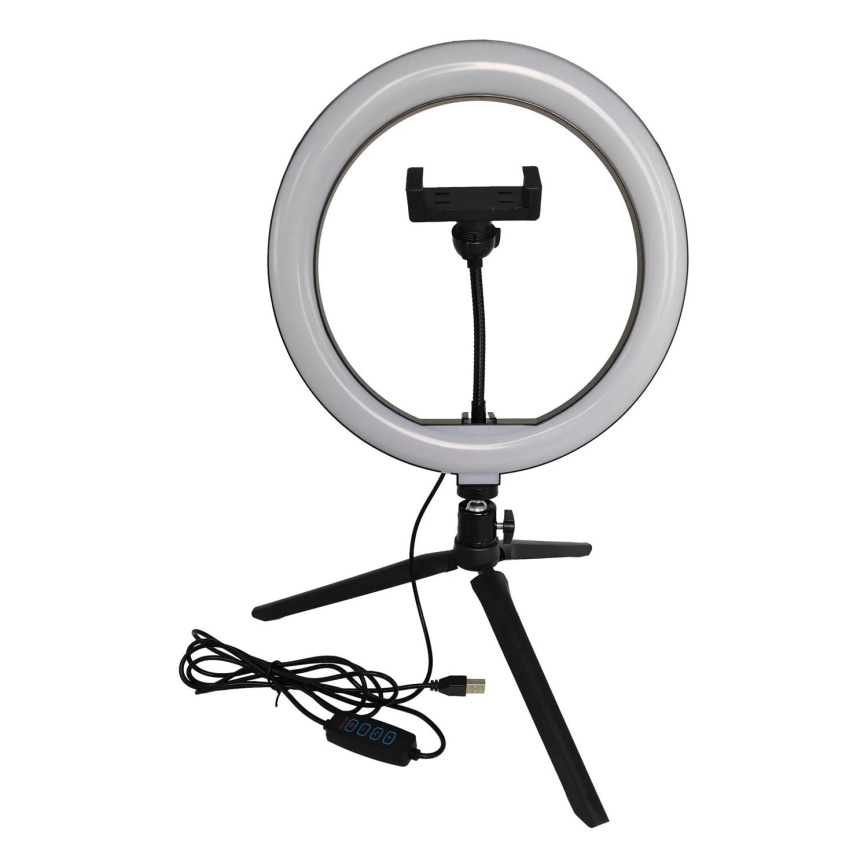 LED Zatemnitvena svetilka s stojalom in držalom za vlogging LED/10W/5V 2700-6500K
