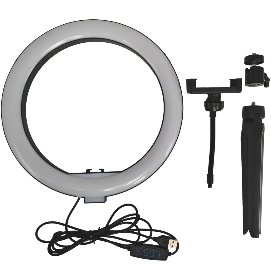 LED Zatemnitvena svetilka s stojalom in držalom za vlogging LED/10W/5V 2700-6500K