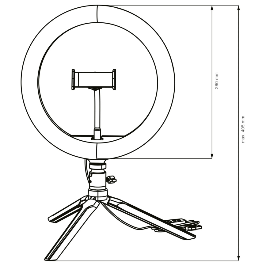 LED Zatemnitvena svetilka s stojalom in držalom za vlogging LED/10W/5V 2700-6500K