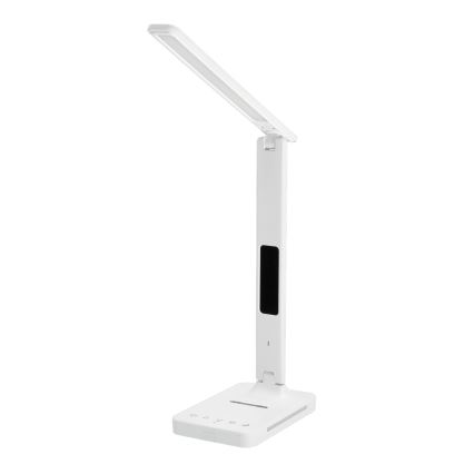 LED Zatemnitvena namizna svetilka z brezžičnim polnjenjem QI, zaslon in USB port LED/7W/230V 3000-6000K bela