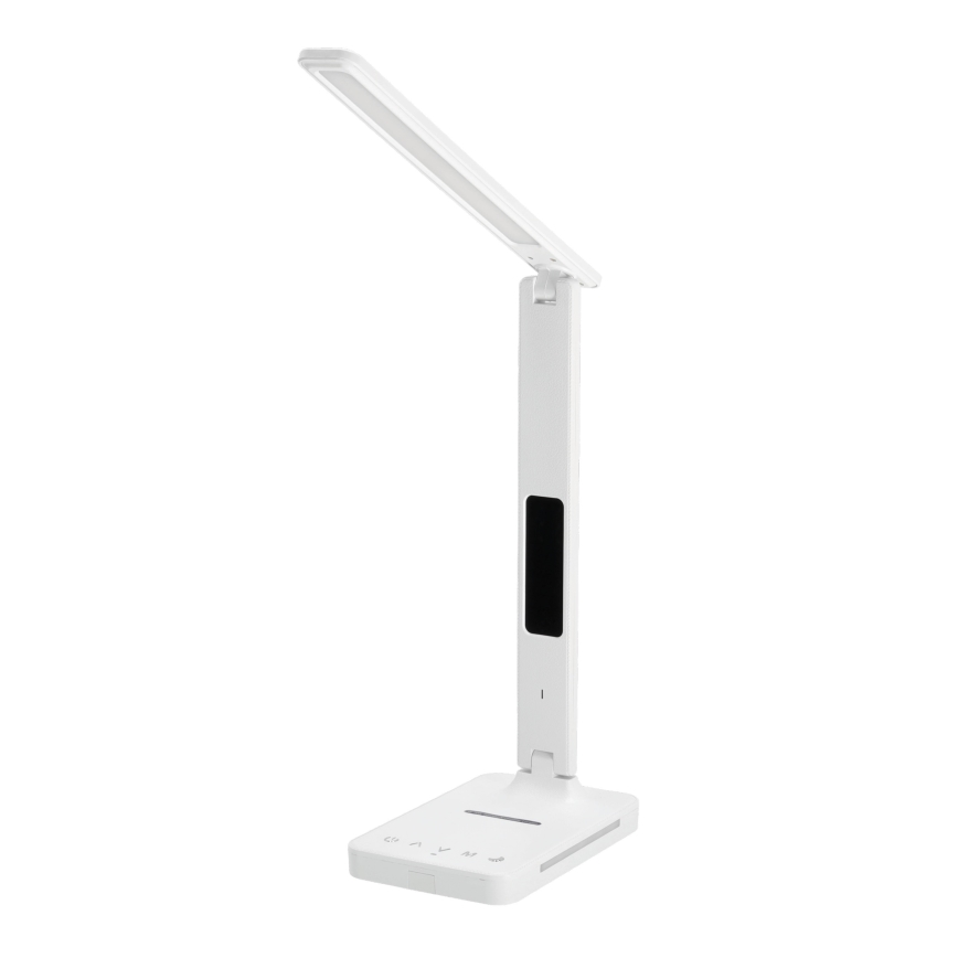 LED Zatemnitvena namizna svetilka z brezžičnim polnjenjem QI, zaslon in USB port LED/7W/230V 3000-6000K bela