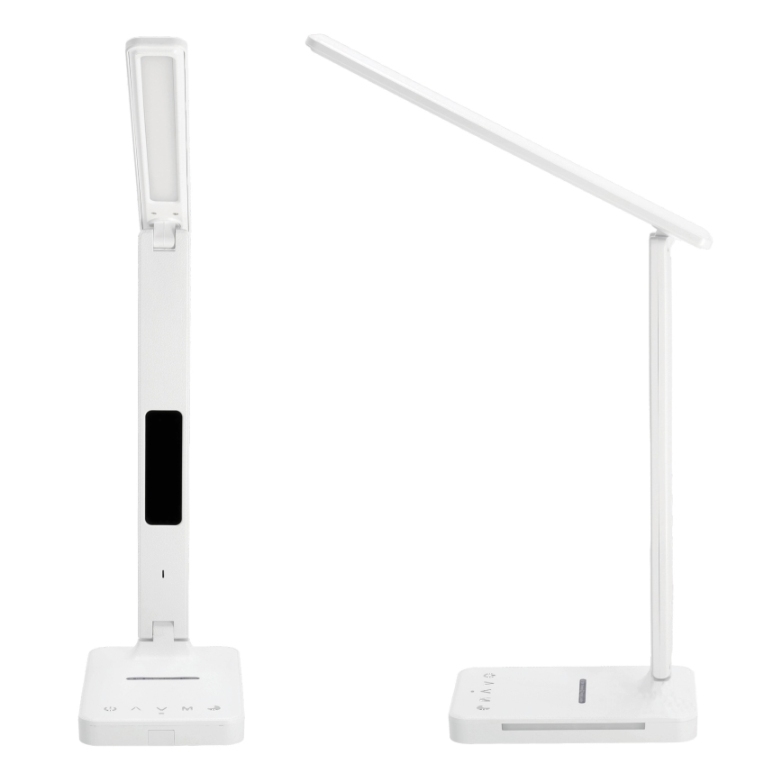 LED Zatemnitvena namizna svetilka z brezžičnim polnjenjem QI, zaslon in USB port LED/7W/230V 3000-6000K bela