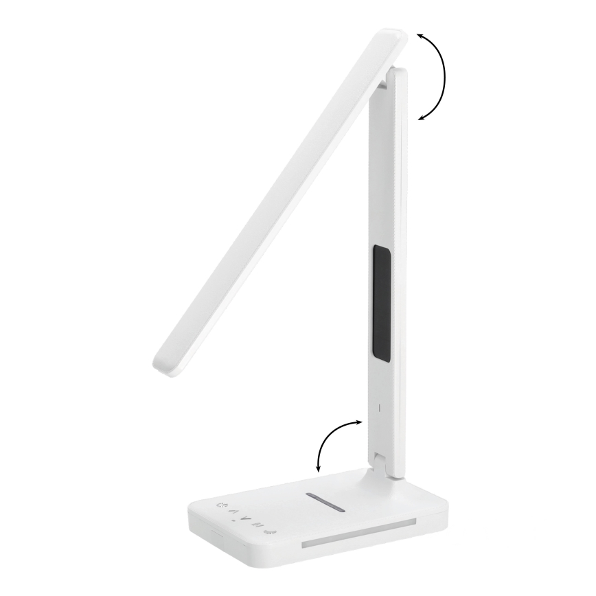 LED Zatemnitvena namizna svetilka z brezžičnim polnjenjem QI, zaslon in USB port LED/7W/230V 3000-6000K bela