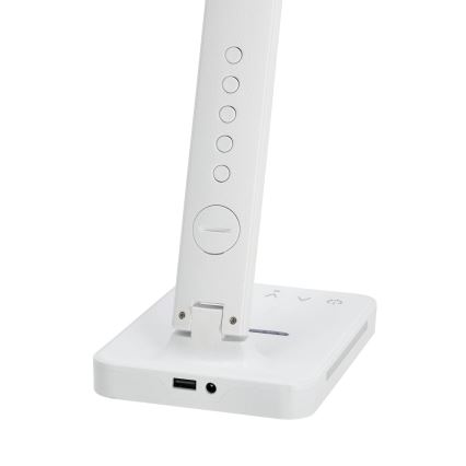 LED Zatemnitvena namizna svetilka z brezžičnim polnjenjem QI, zaslon in USB port LED/7W/230V 3000-6000K bela