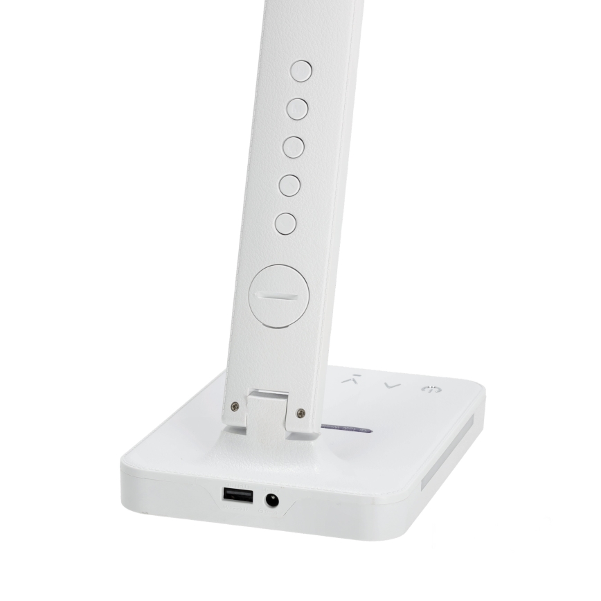 LED Zatemnitvena namizna svetilka z brezžičnim polnjenjem QI, zaslon in USB port LED/7W/230V 3000-6000K bela