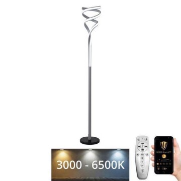 LED Zatemnitvena talna svetilka LED/50W/230V 3000-6500K siva + Daljinski upravljalnik
