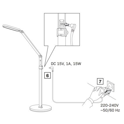 LED Zatemnitvena talna svetilka na dotik FERRARA LED/13W/230V 3000/4000/6000K bela