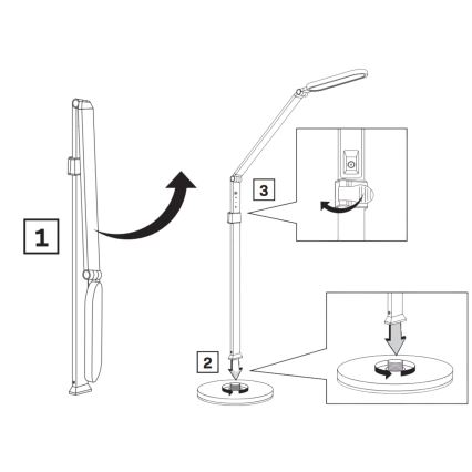 LED Zatemnitvena talna svetilka na dotik FERRARA LED/13W/230V 3000/4000/6000K črna