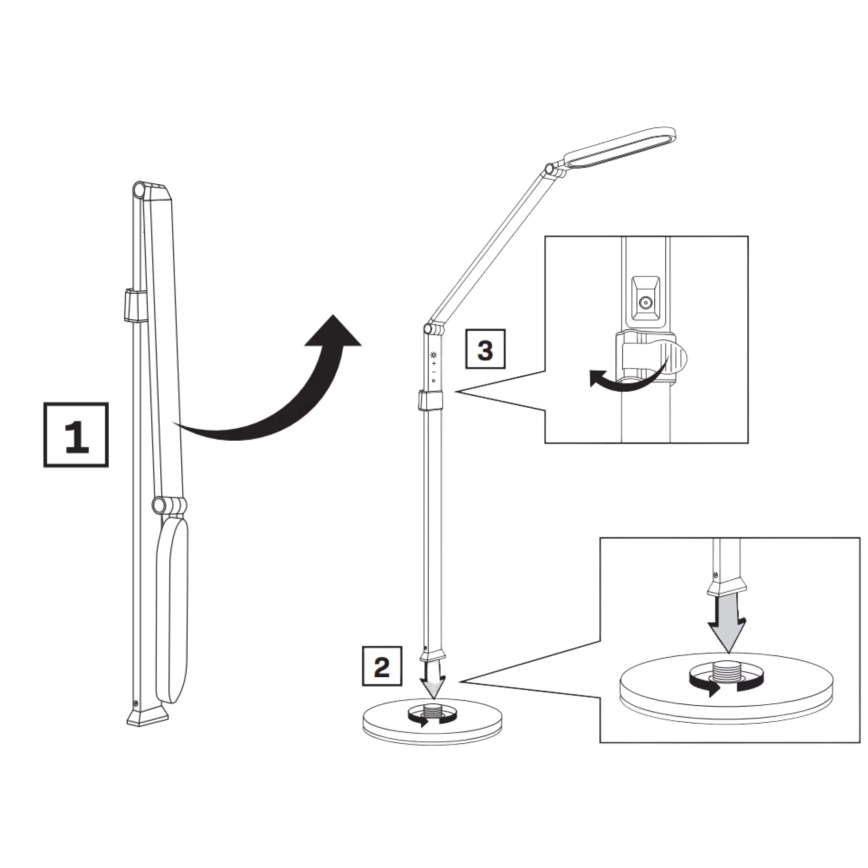 LED Zatemnitvena talna svetilka na dotik FERRARA LED/13W/230V 3000/4000/6000K črna