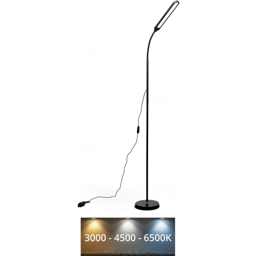 LED Zatemnitvena talna svetilka SIGNUS LED/10W/230V 3000/4500/6500K črna