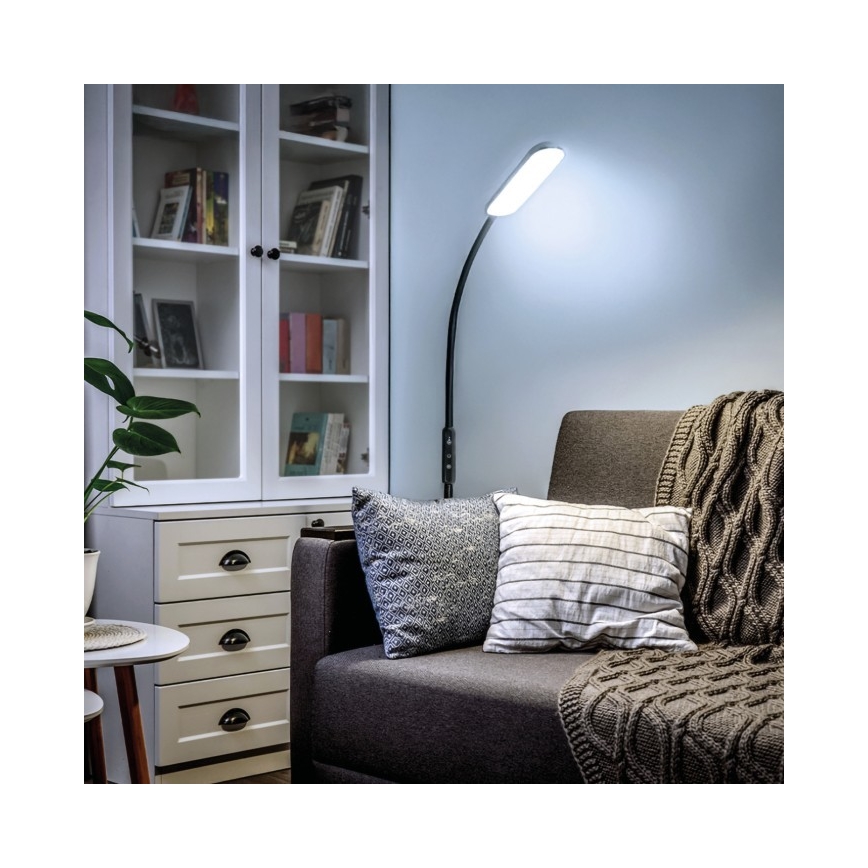 LED Zatemnitvena talna svetilka TEILO LED/10W/230V 3000/4000/6500K črna + Daljinski upravljalnik