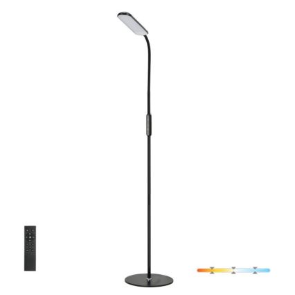 LED Zatemnitvena talna svetilka TEILO LED/10W/230V 3000/4000/6500K črna + Daljinski upravljalnik