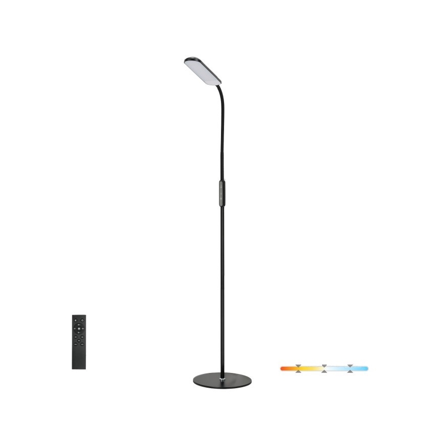 LED Zatemnitvena talna svetilka TEILO LED/10W/230V 3000/4000/6500K črna + Daljinski upravljalnik