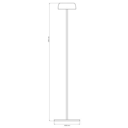 LED Zatemnitvena zunanja talna svetilka na dotik TRYPOLIS LED/2W/5V USB 1800 mAh IP44 črna