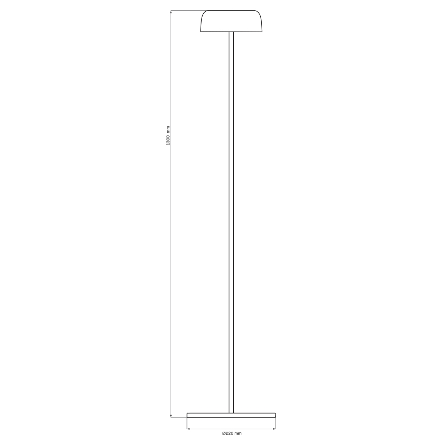 LED Zatemnitvena zunanja talna svetilka na dotik TRYPOLIS LED/2W/5V USB 1800 mAh IP44 črna