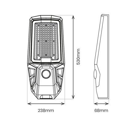 LED ulična svetilka z možnostjo zatemnitve, s senzorjem in sončno ploščo KOBRA LED/400W/3,2V 24000 mAh IP65 antracit + daljinski upravljalnik