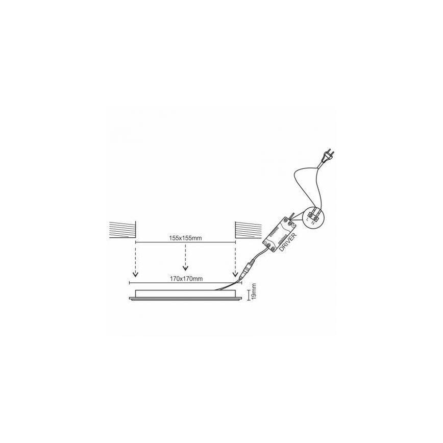 LED zatemnitvena vgradna svetilka LED/12W/230V 3000-6500K Wi-Fi Tuya