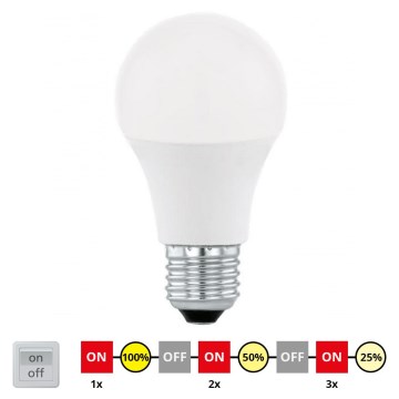 LED Zatemnitvena žarnica A60 E27/10W/230V 3000K - STEPDIMMING - Eglo 79184