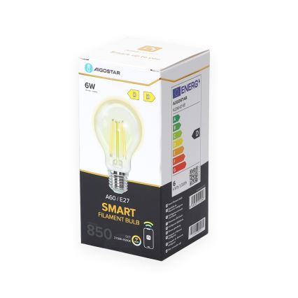 LED Zatemnitvena žarnica A60 E27/6W/230V 2700-6500K Wi-Fi - Aigostar