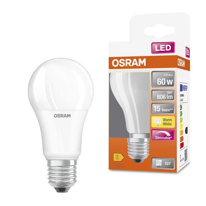 LED Zatemnitvena žarnica A60 E27/7W/230V 2700K - Osram