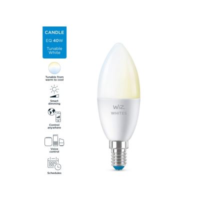 LED Zatemnitvena žarnica C37 E14/4,9W/230V 2700-6500K CRI 90 Wi-Fi - WiZ