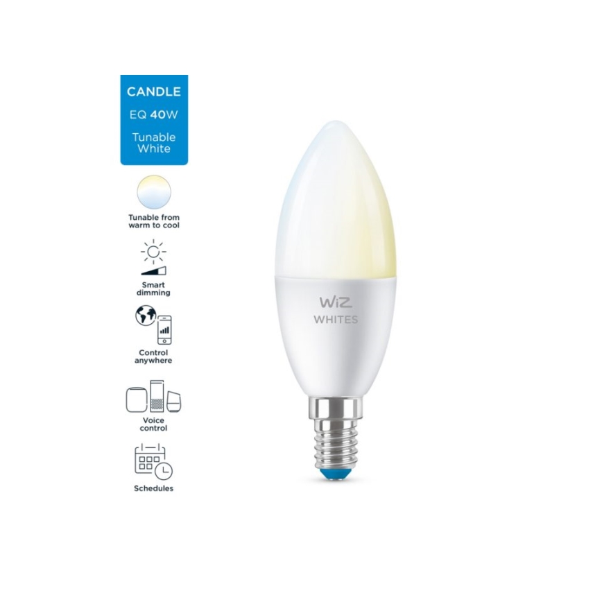 LED Zatemnitvena žarnica C37 E14/4,9W/230V 2700-6500K CRI 90 Wi-Fi - WiZ