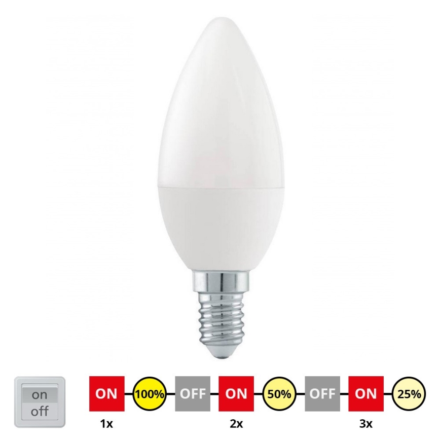 LED Zatemnitvena žarnica C37 E14/6W/230V 3000K - STEPDIMMING - Eglo 54834
