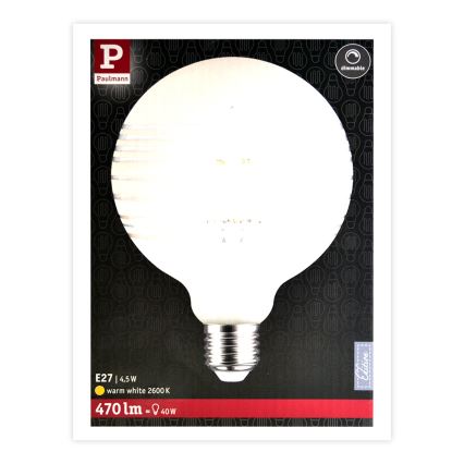 LED Zatemnitvena žarnica CLASSIC G125 E27/4,5W/230V 2600K - Paulmann 28744