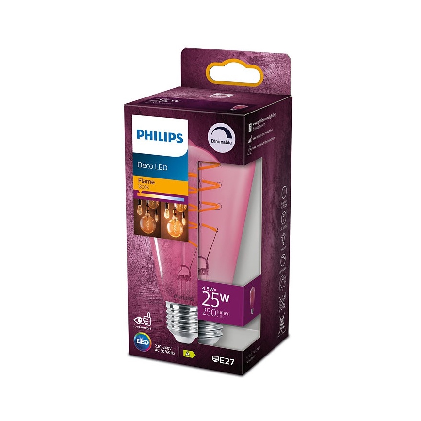 LED Zatemnitvena žarnica DECO Philips ST64 E27/4,5W/230V 1800K