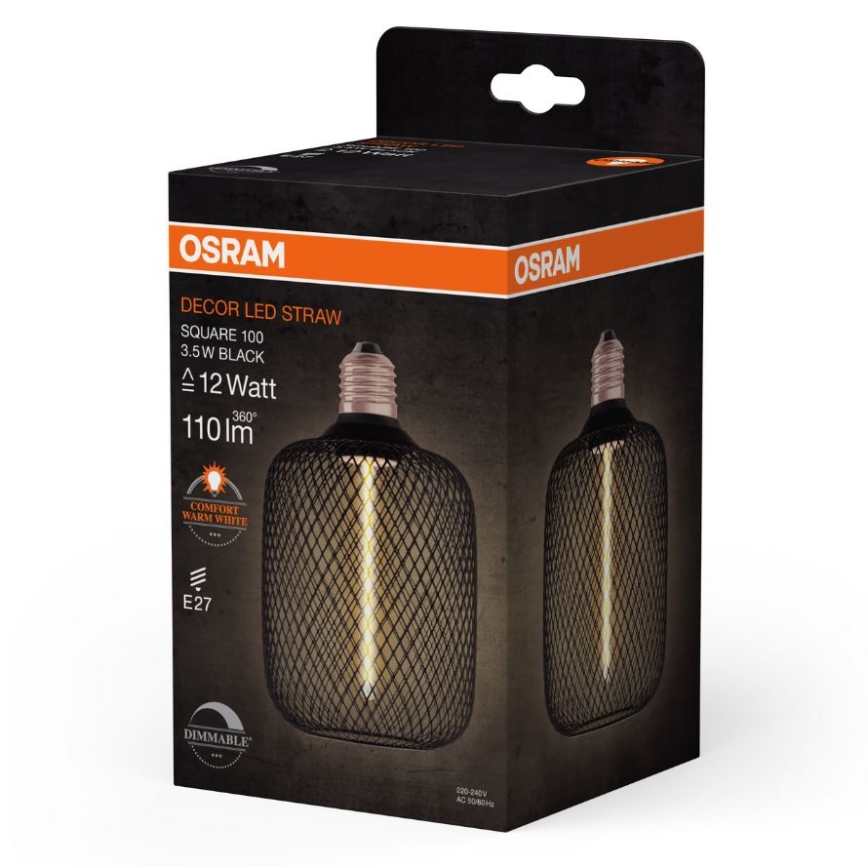 LED Zatemnitvena žarnica DECOR FILAMENT E27/3,5W/230V 1800K črna - Osram