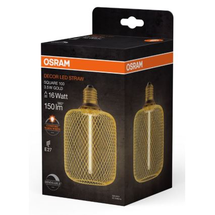 LED Zatemnitvena žarnica DECOR FILAMENT E27/3,5W/230V 1800K zlata - Osram