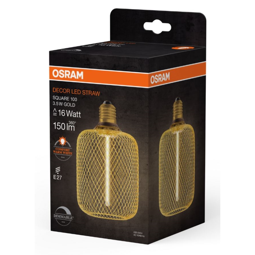 LED Zatemnitvena žarnica DECOR FILAMENT E27/3,5W/230V 1800K zlata - Osram