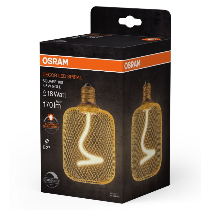 LED Zatemnitvena žarnica DECOR FILAMENT E27/3,5W/230V 1800K zlata - Osram
